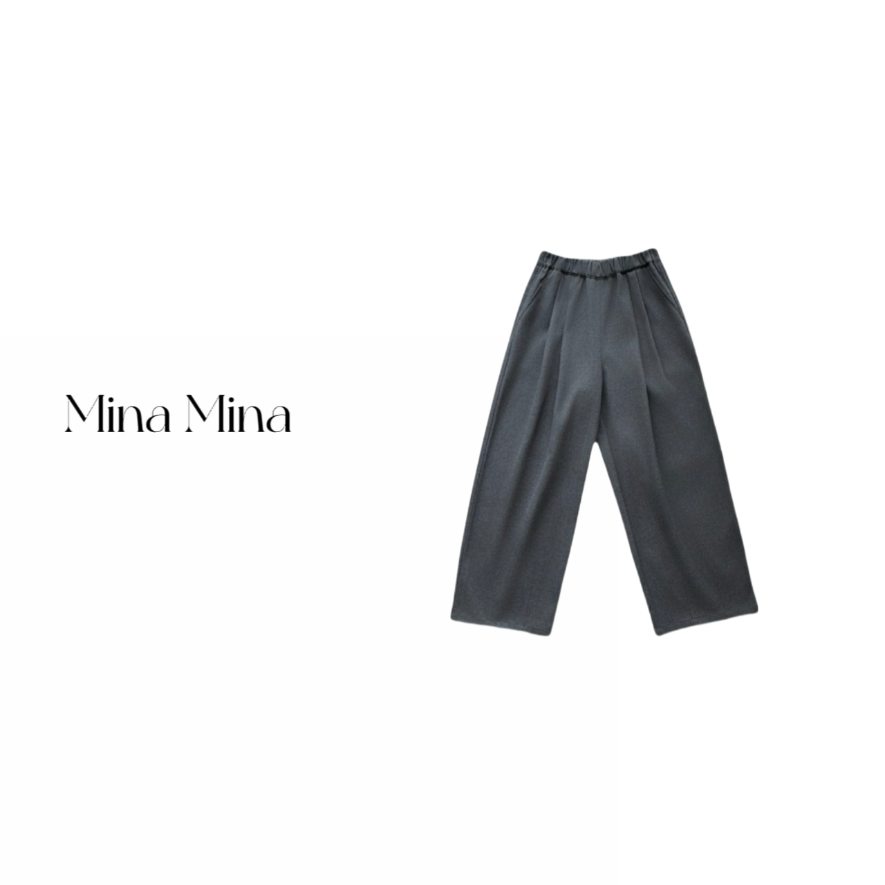 【小e裤】 Mina24秋冬新款  设计师百搭纯色宽松直筒字母刺绣直筒裤