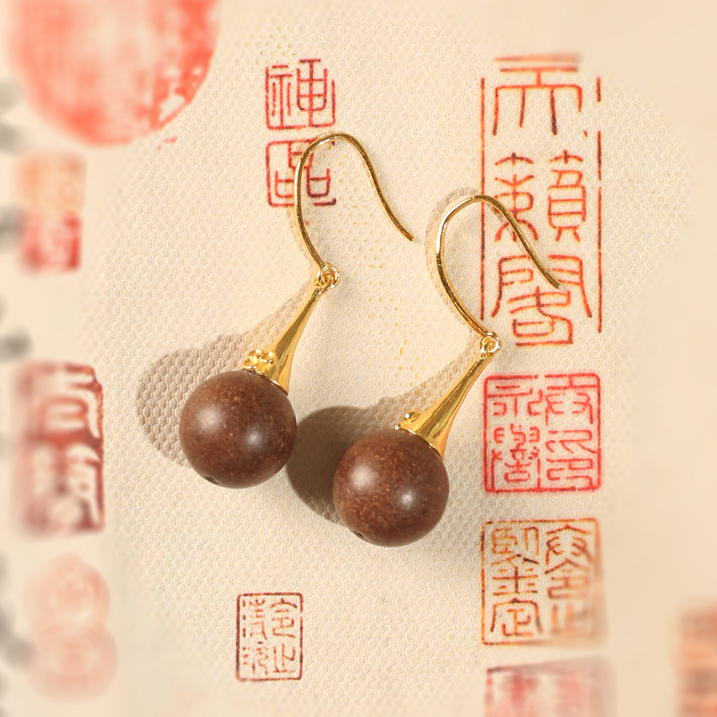 【小冠】冷美人香12mm± 古法合香珠 EH-4 天然手作手工耳坠