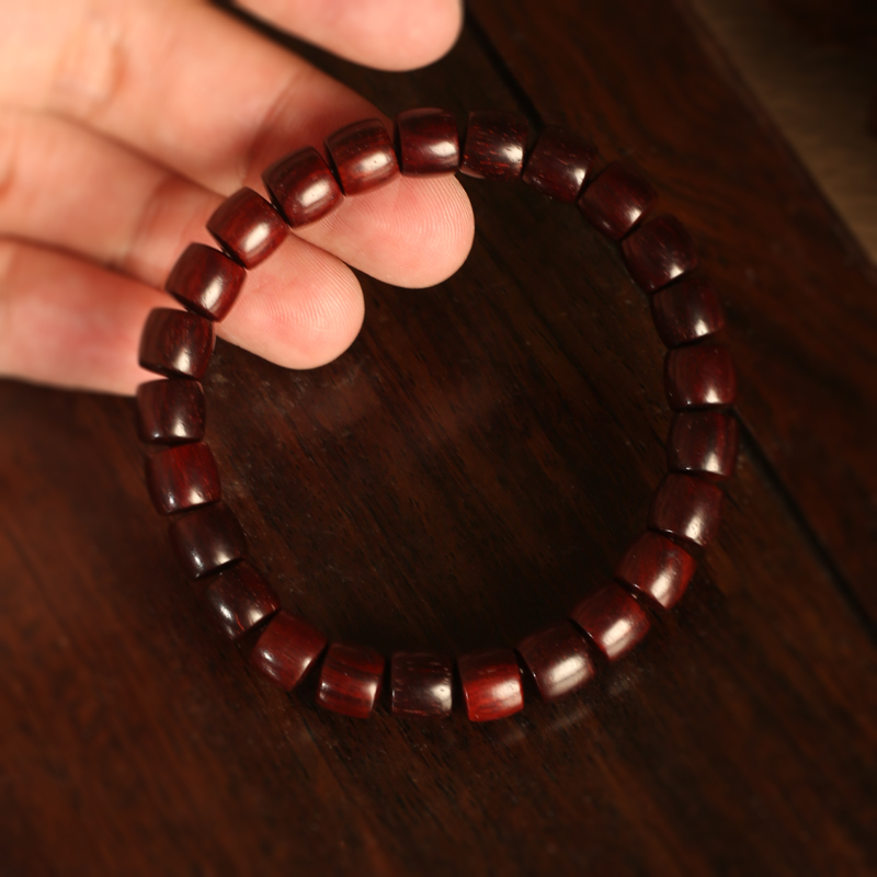 【小冠】印度小叶紫檀桶珠(7*8±  25颗) 天然原木手作雕刻工艺