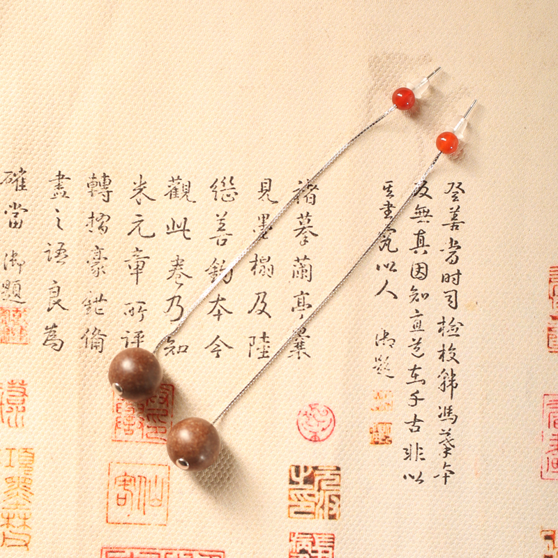 【小冠】鹅梨账中香10mm± 古法合香珠 EH-1 天然手作工艺耳坠