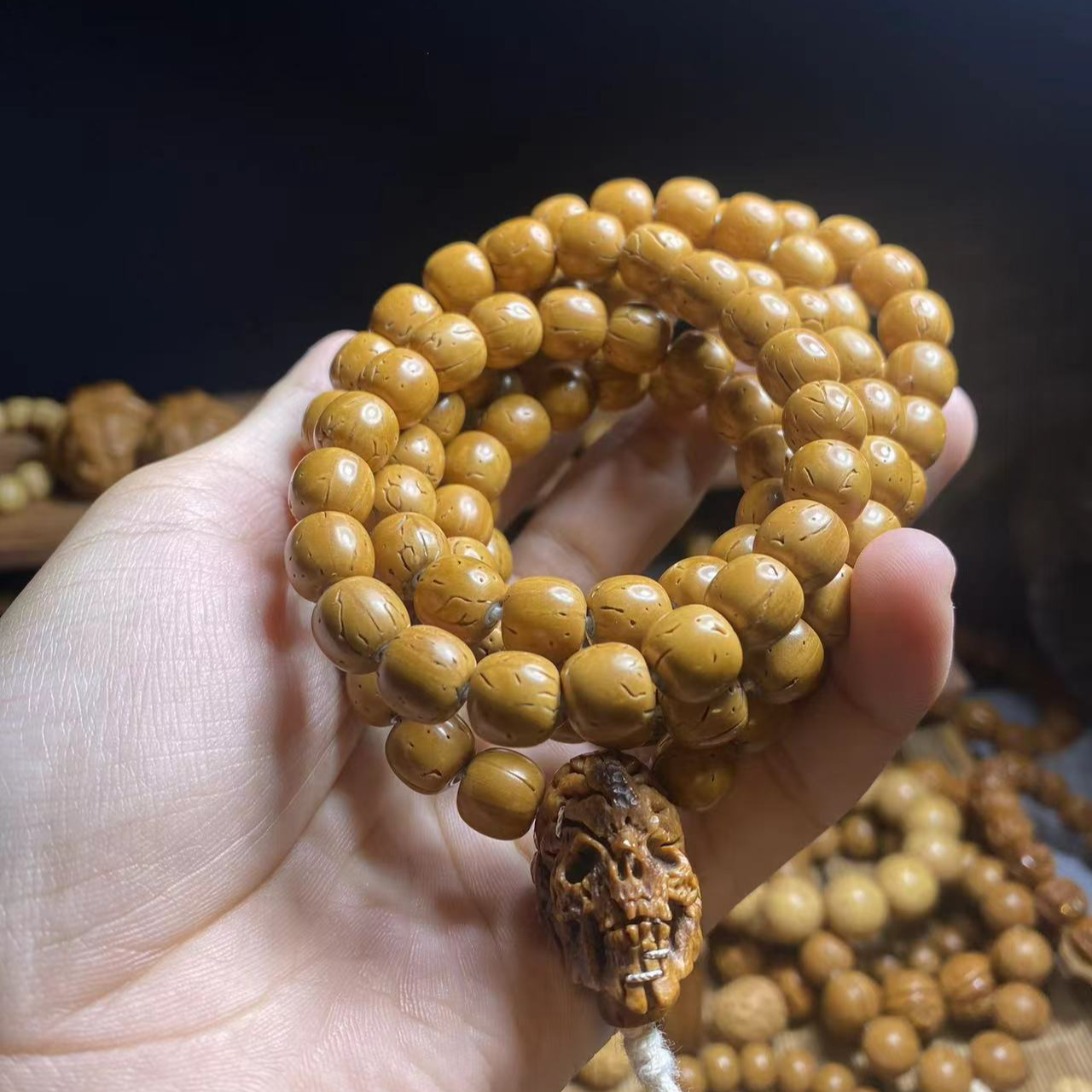 桃核手串108盘锦红魔9.7x9