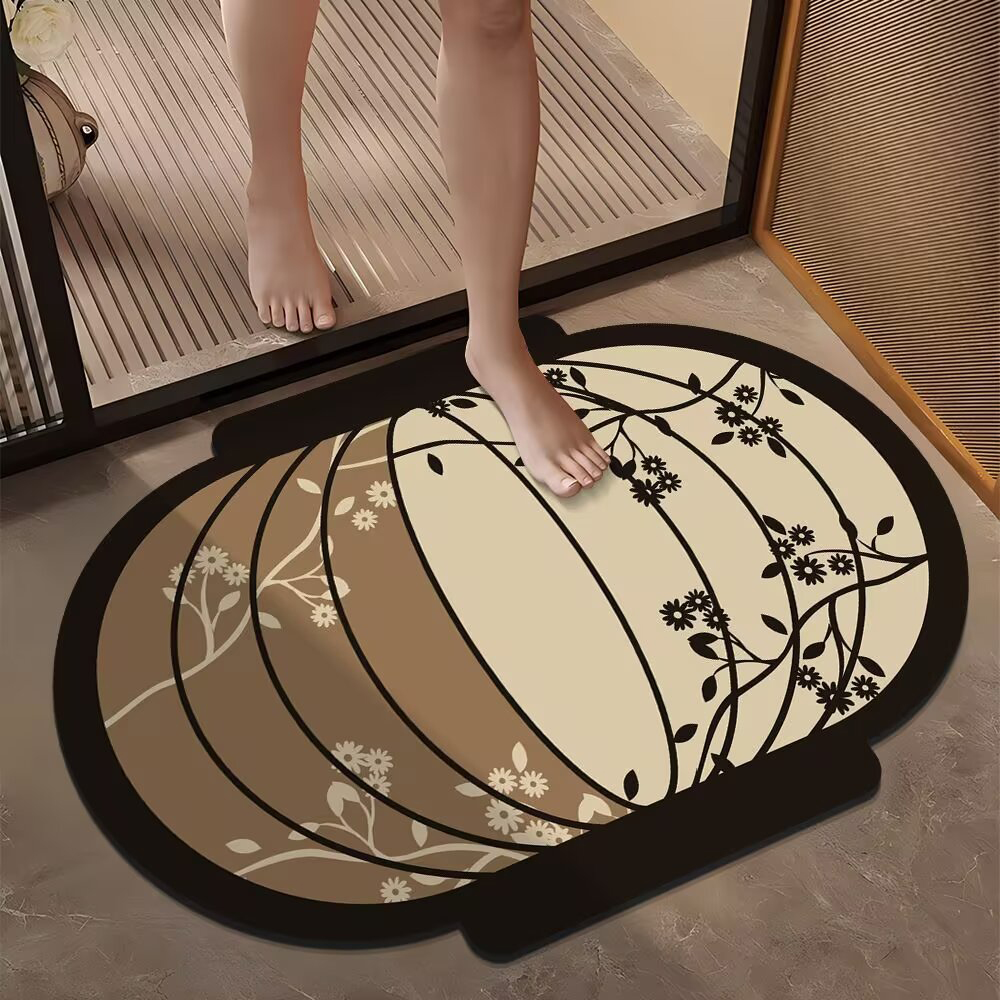 硅藻泥80*50厘米入户门垫防滑垫浴室卫生间吸水垫异形灯笼