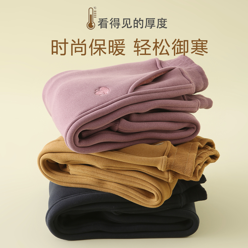 儿童卫裤加绒加厚秋冬绒裤男童冬季运动裤女童一体绒童装休闲裤子