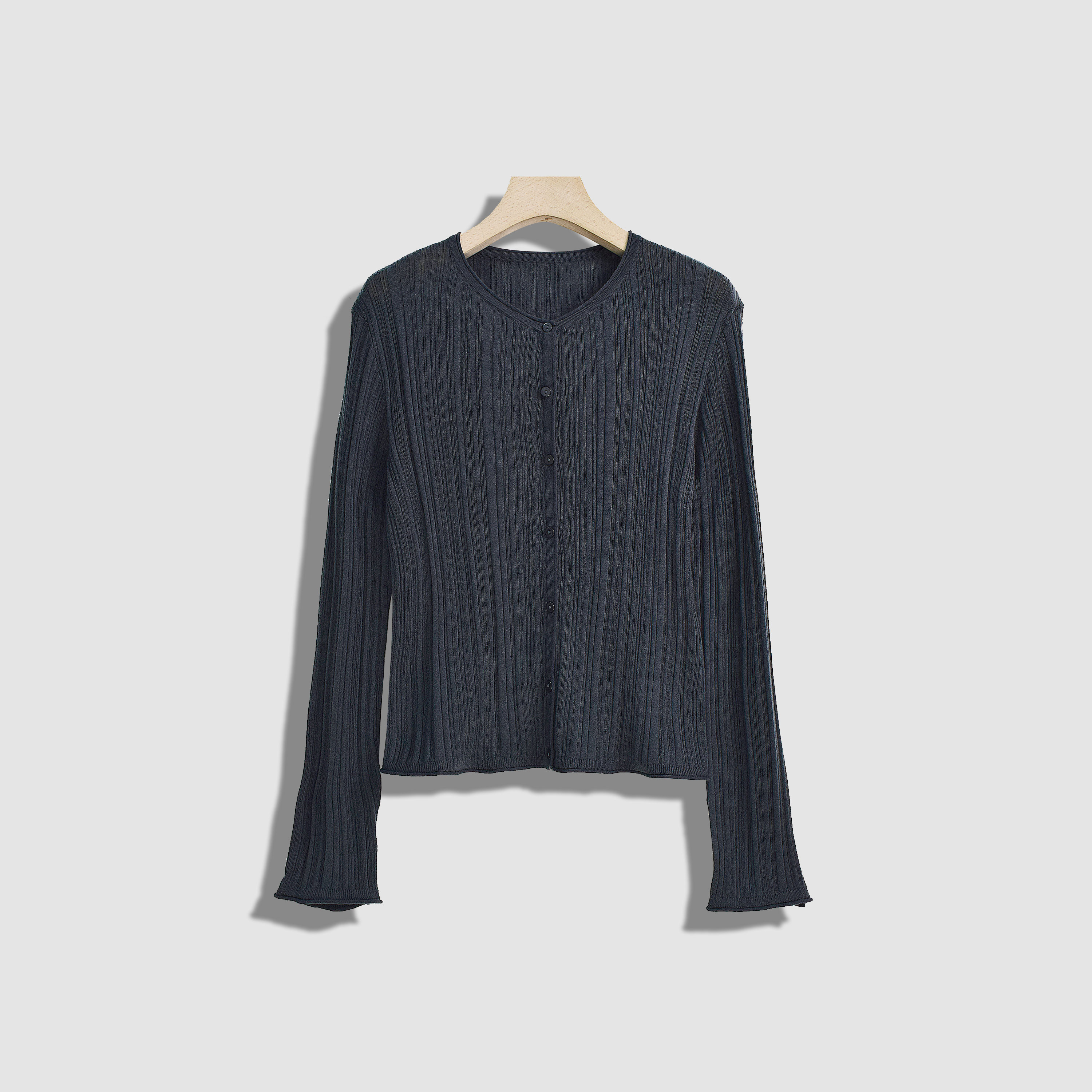 【越越-F1】【巴素兰羊毛】休闲针织开衫长袖毛针织衫Y12226-GB