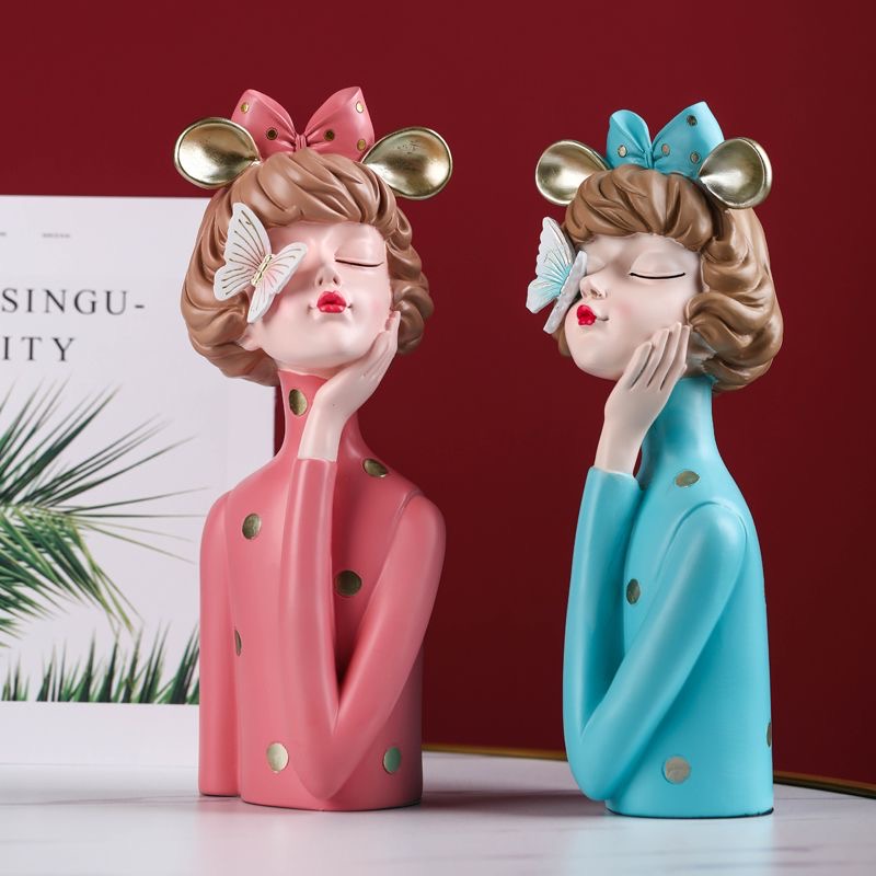 蝴蝶思慕女孩可爱公主家居酒柜电视柜摆件装饰品闺蜜生日乔迁礼物