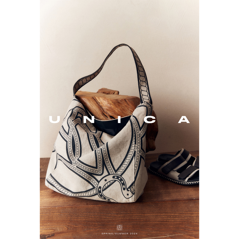 UNICA/实用时髦原创小马图腾_天然编织原麻小马包