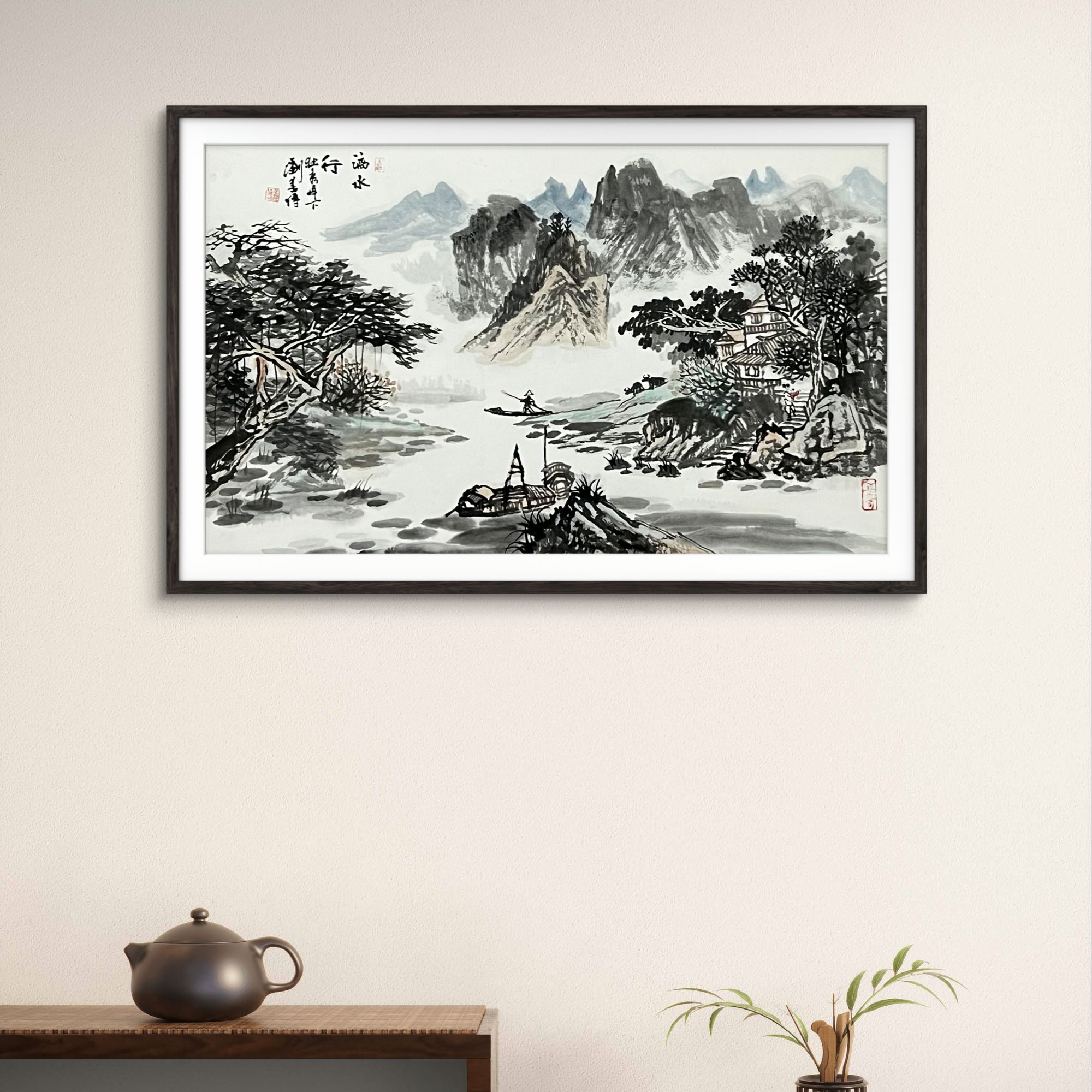 【漓江画社】刘善传《写意山水画》尺寸 98x60cm 纯手绘