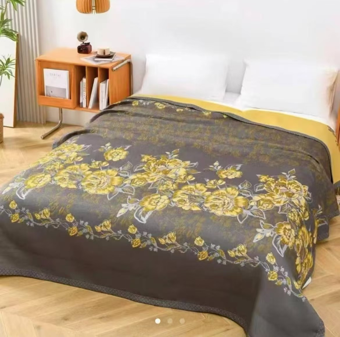 （富贵花开）230*250cm高奢高奢加厚重工艺可铺可盖可机洗床盖