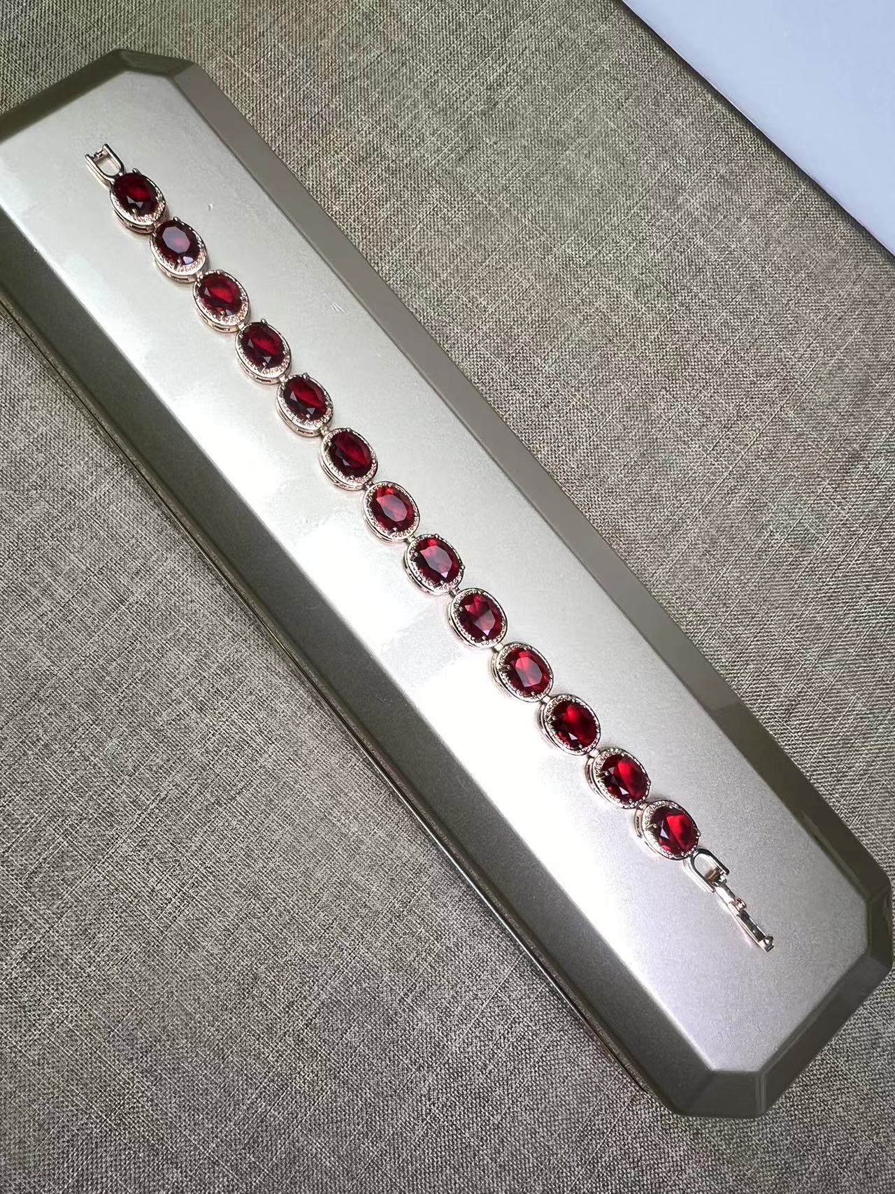 铜合金合成锆石手链 手链 红宝宝手链XJ:007