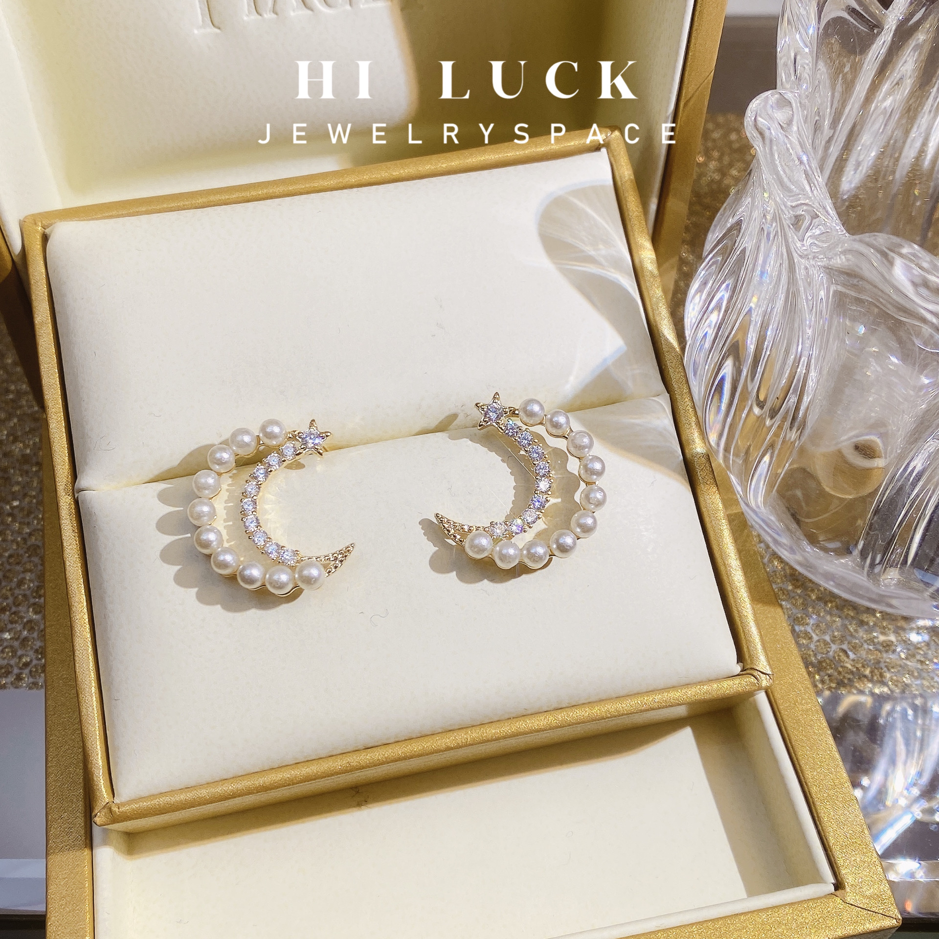 铜合金耳饰 Hiluck甜美时尚气质月牙湾耳环洋气时尚耳饰！