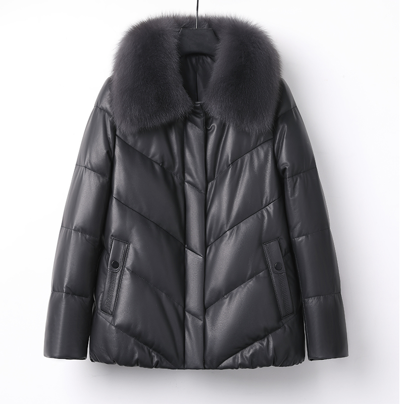 歌珞伊2236 女士皮衣外套女装韩版短款时尚真皮加厚中长款皮衣