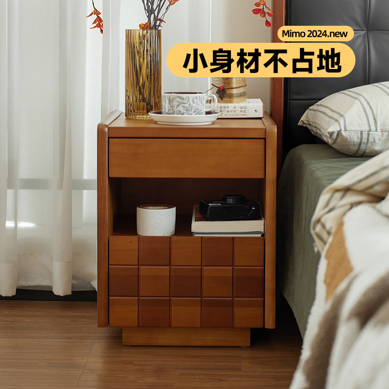 复古床头柜卧室置物柜小柜子家用小型储物柜收纳实木