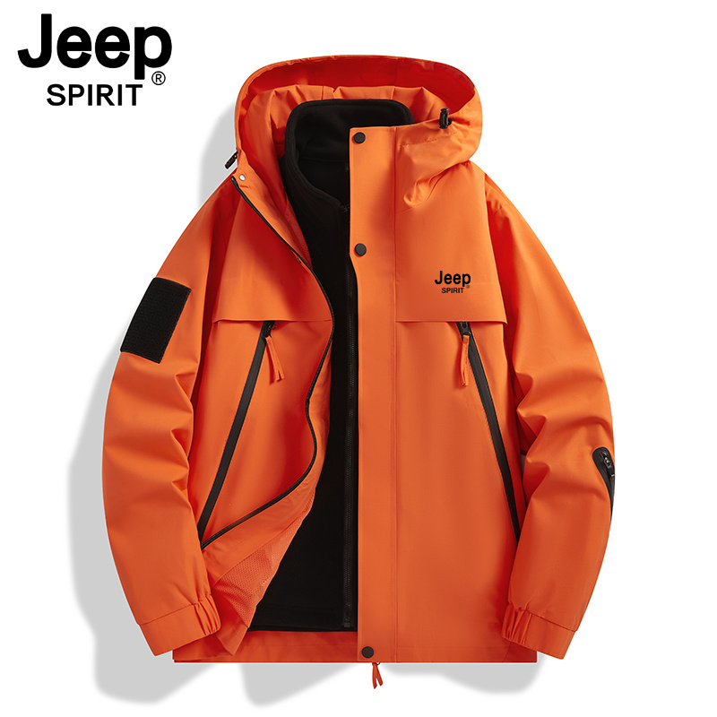 JEEP SPIRIT吉普户外可拆卸三合一冲锋衣登山户外运动男女冲锋衣