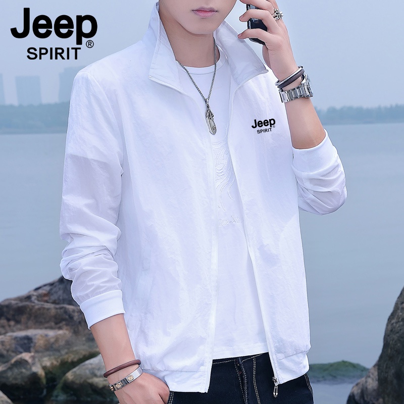 【官方】JEEP SPIRIT冰丝防晒服男夏季薄款立领透气凉外套防晒衣男