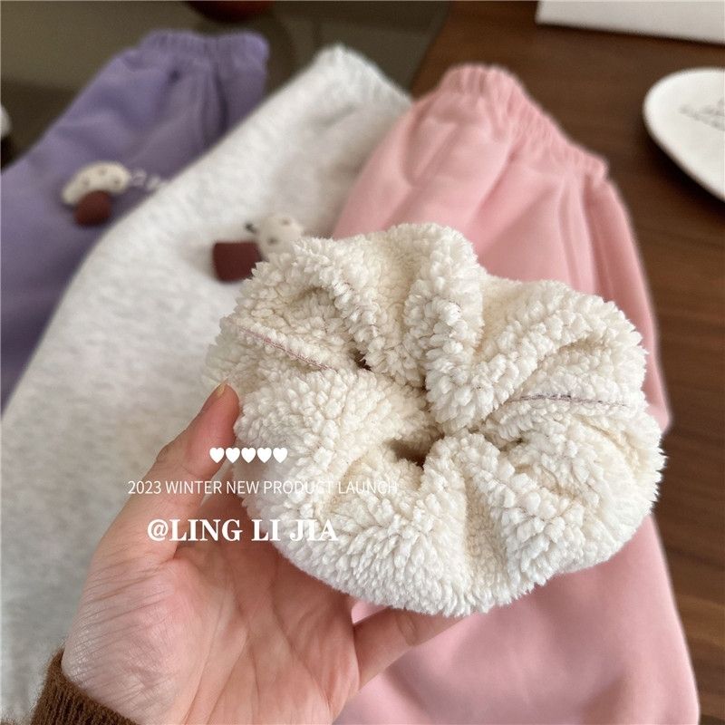 儿童女童2023年新款韩版加绒运动裤冬季卫裤一体绒束脚裤子加厚潮