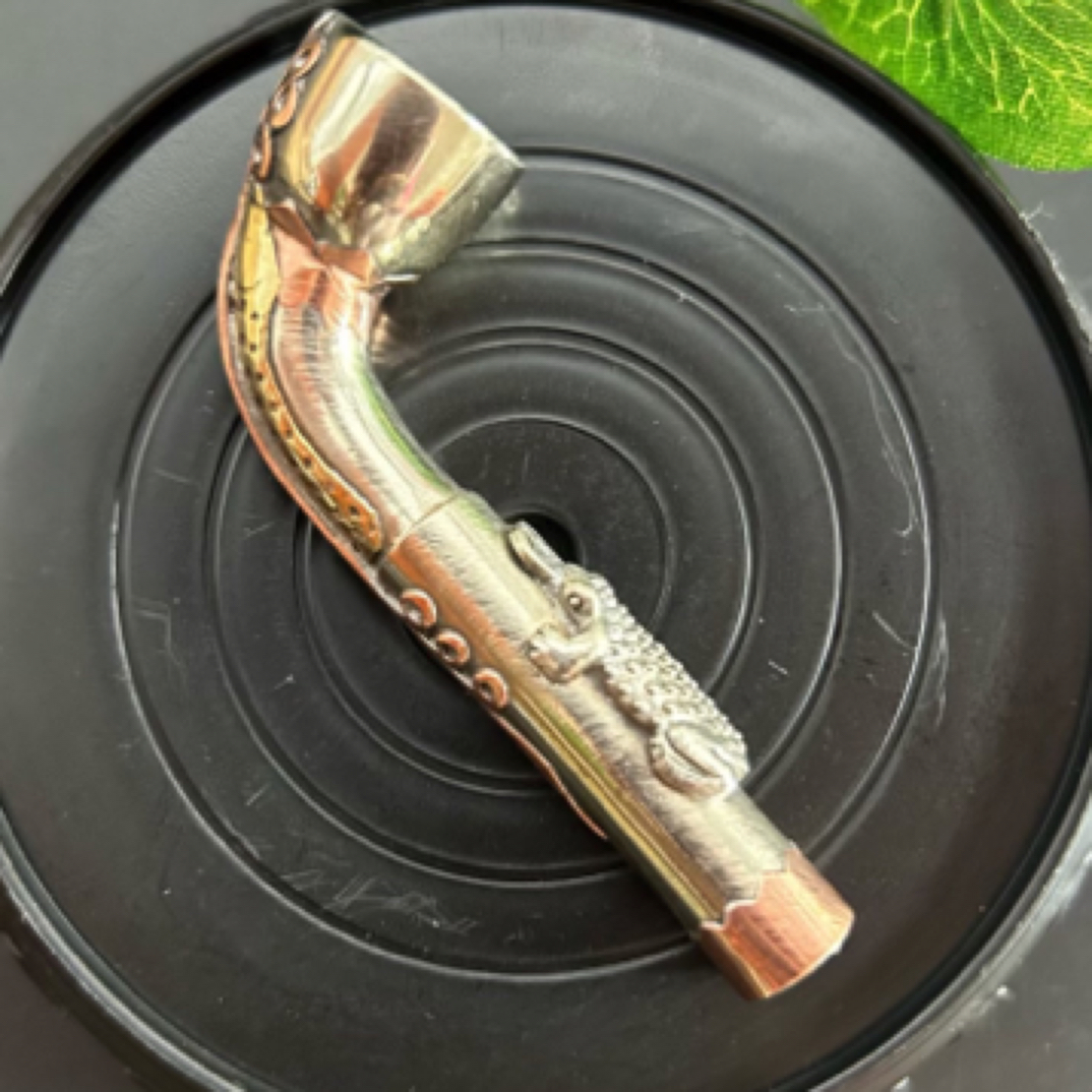 白铜烟锅/精品小号白铜烟袋锅/传统手工制作烟具工艺品