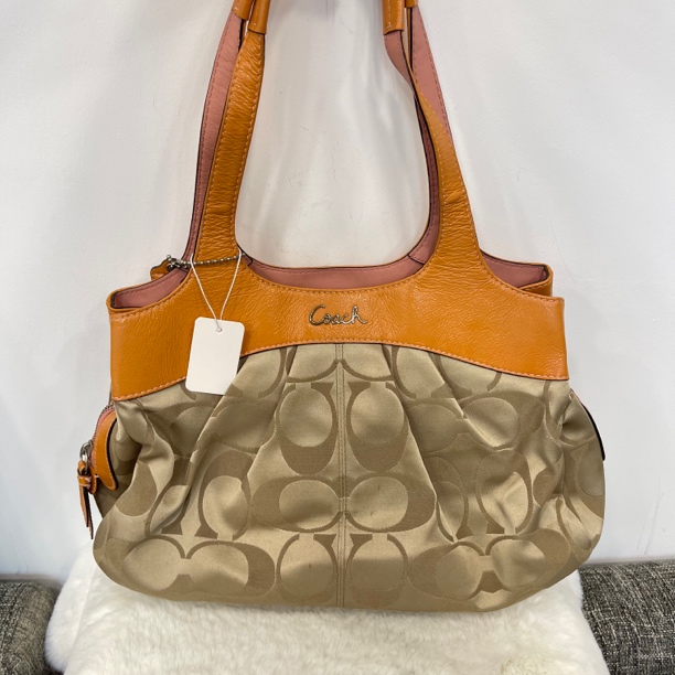 95新 COACH/蔻驰 2011/老花拼皮腋下包