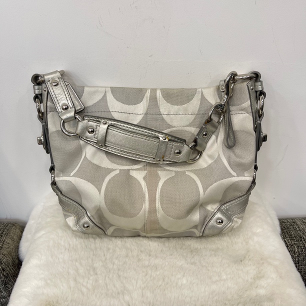 95新 COACH/蔻驰 2013/老花拼皮腋下单肩包