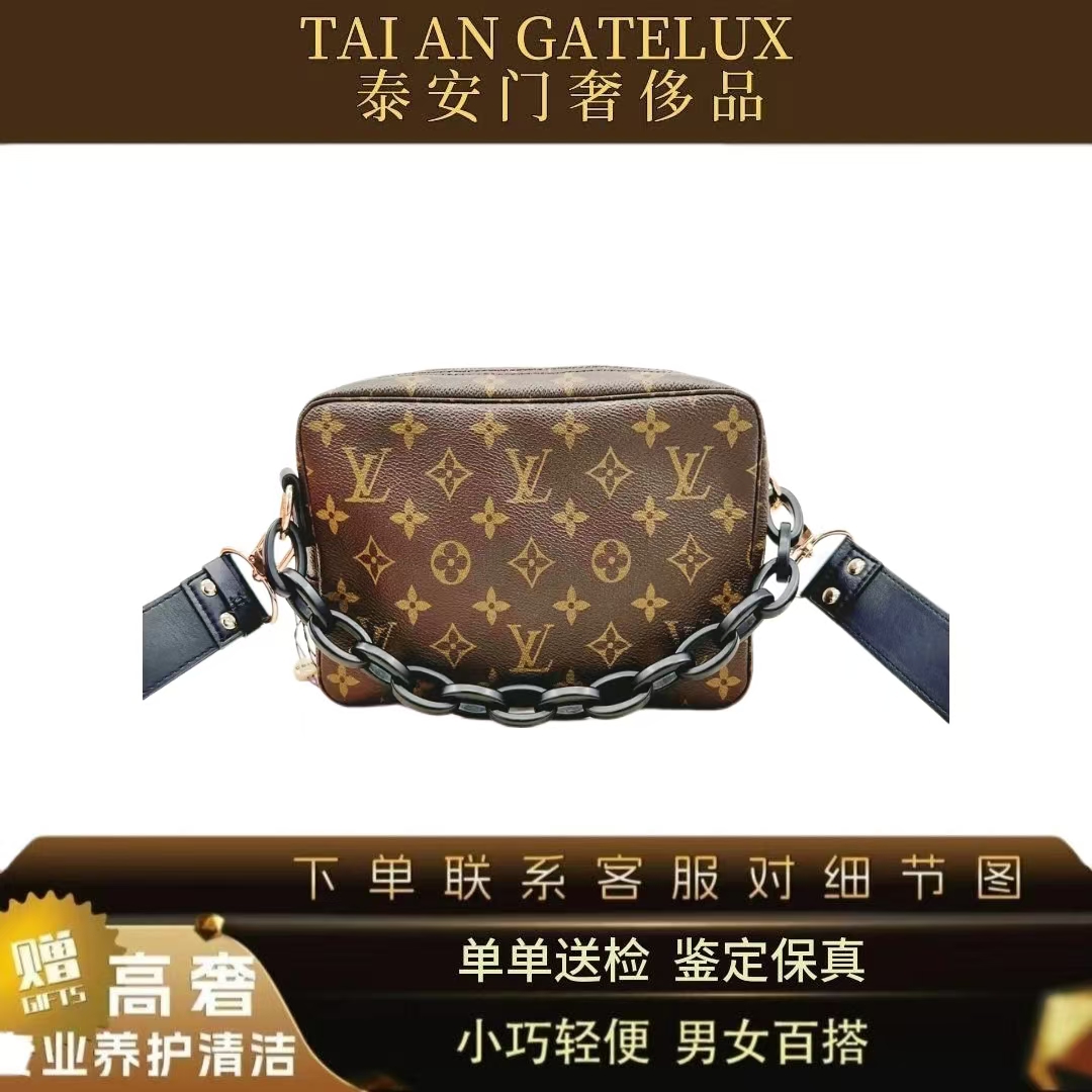 99新 LouisVuitton/路易威登 lv中古老花洗漱包/洗漱23植鞣革换新