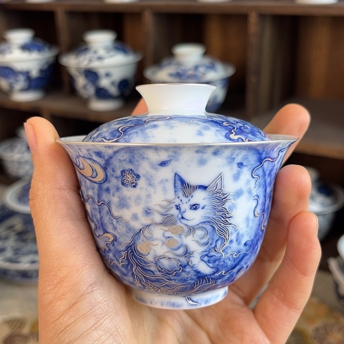 【闪购商品】陶瓷杯胐胐盖碗