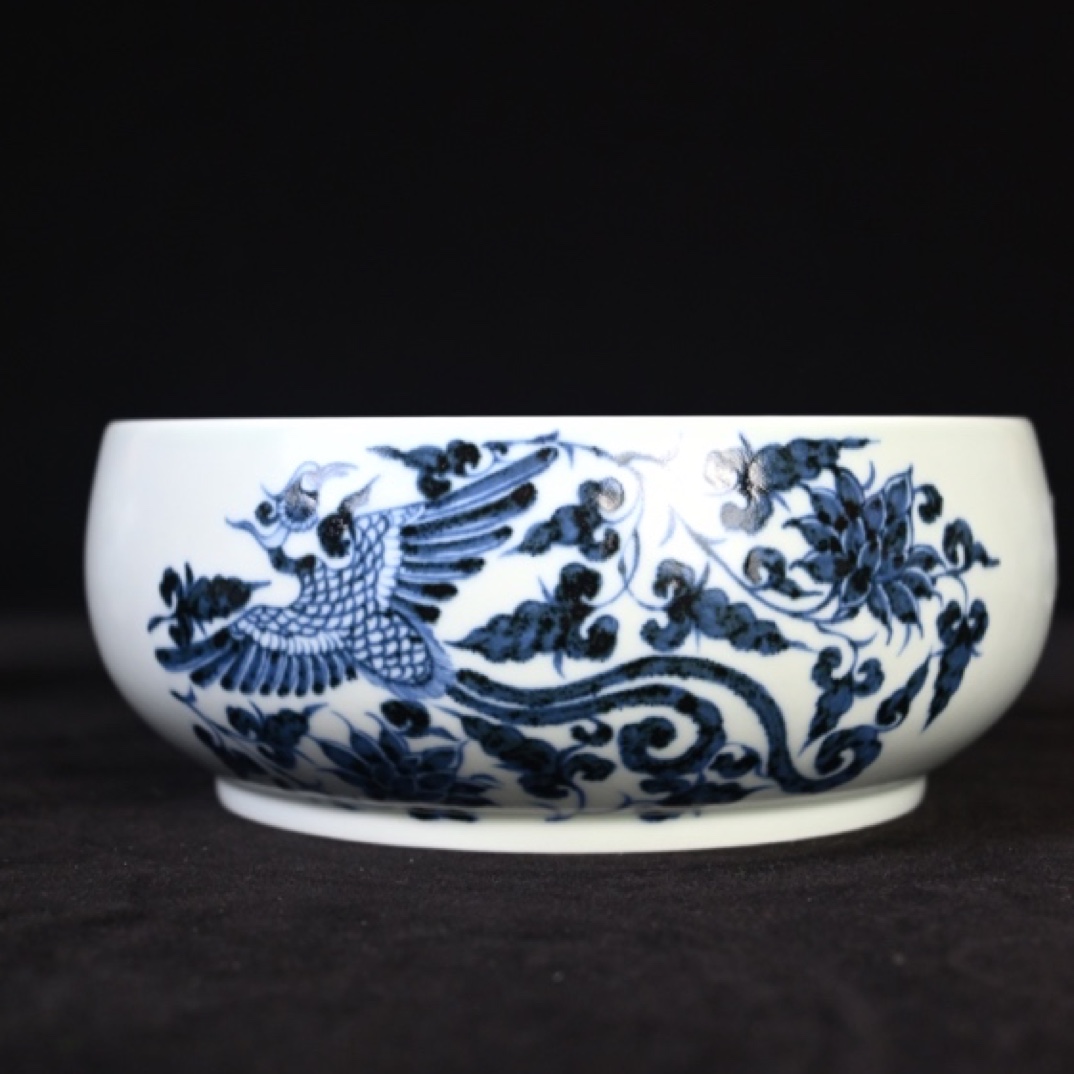 开元 青花凤凰水洗 建水