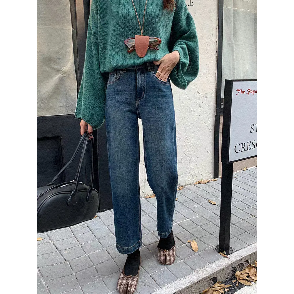 SU【602-1】代96  愫洋 MWMA超爆裤王加绒四面弹九分小直筒牛仔裤~