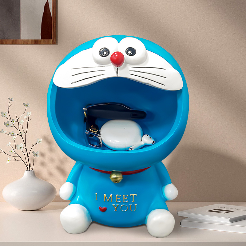 创意卡通蓝色机器猫入户玄关钥匙收纳摆件客厅装饰品机器猫1626