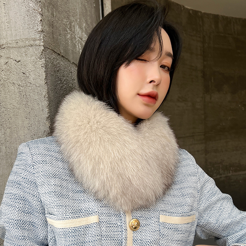网红狐狸毛整皮配獭兔毛围脖皮草秋冬围巾学生大毛领时尚脖套女士