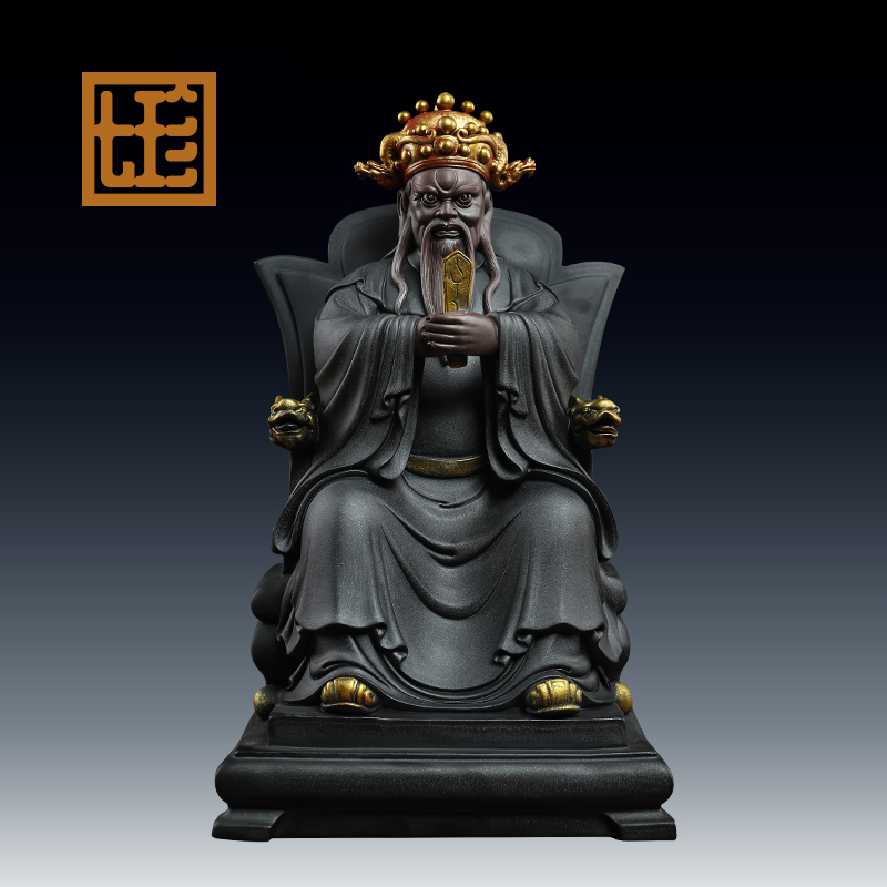 七珍陶瓷摆件《五台山龙五爷财爷爷》广济龙/王财爷德化瓷雕摆件