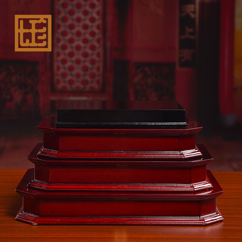 七珍观/音摆件垫高底座方形创意底座支持刻字订制客厅装饰工艺品