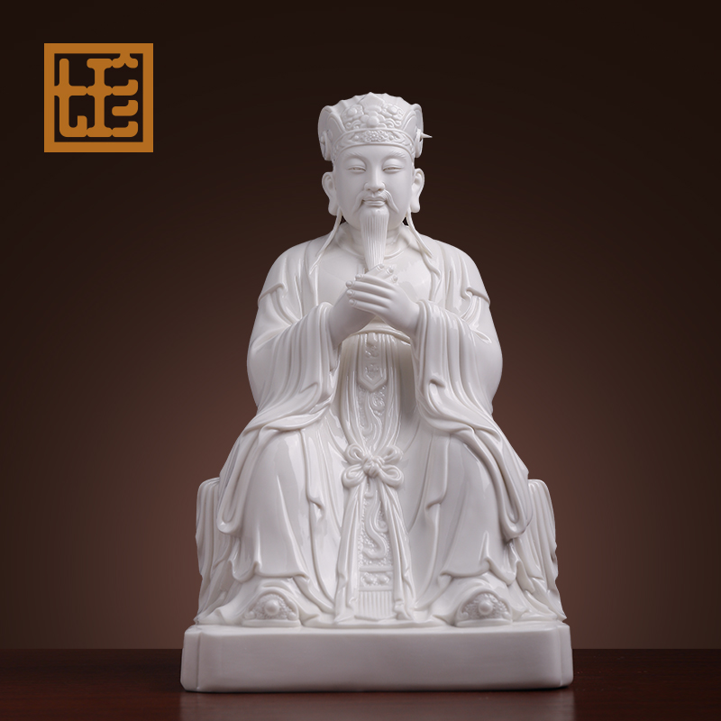 七珍陶瓷摆件《三官大帝》天官地官水官三元帝/君像家用装饰品