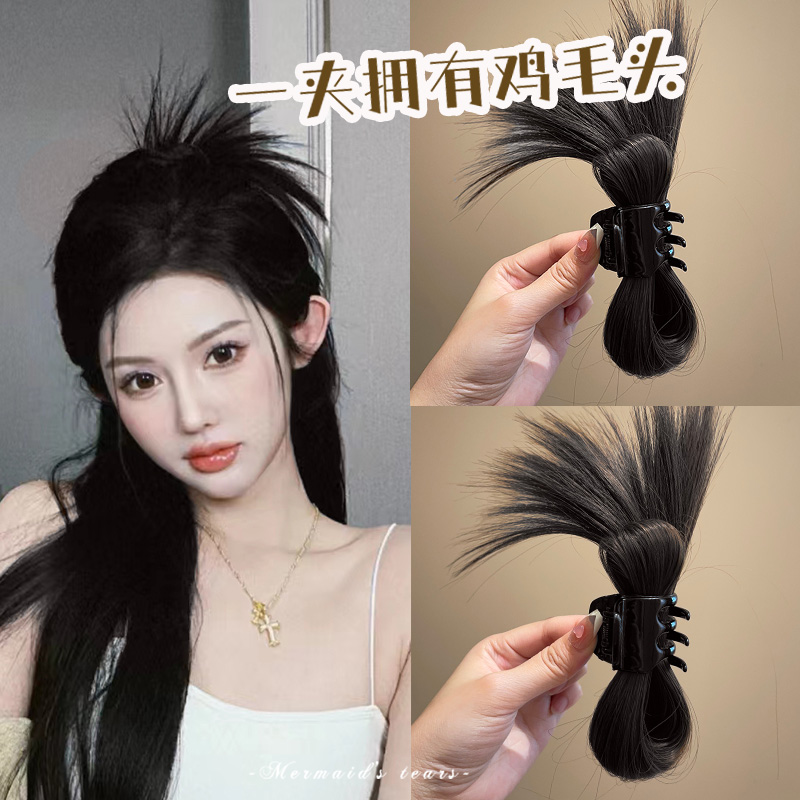 简约假发抓夹慵懒风显发量盘发夹女后脑勺发小抓夹刘海小夹子气质