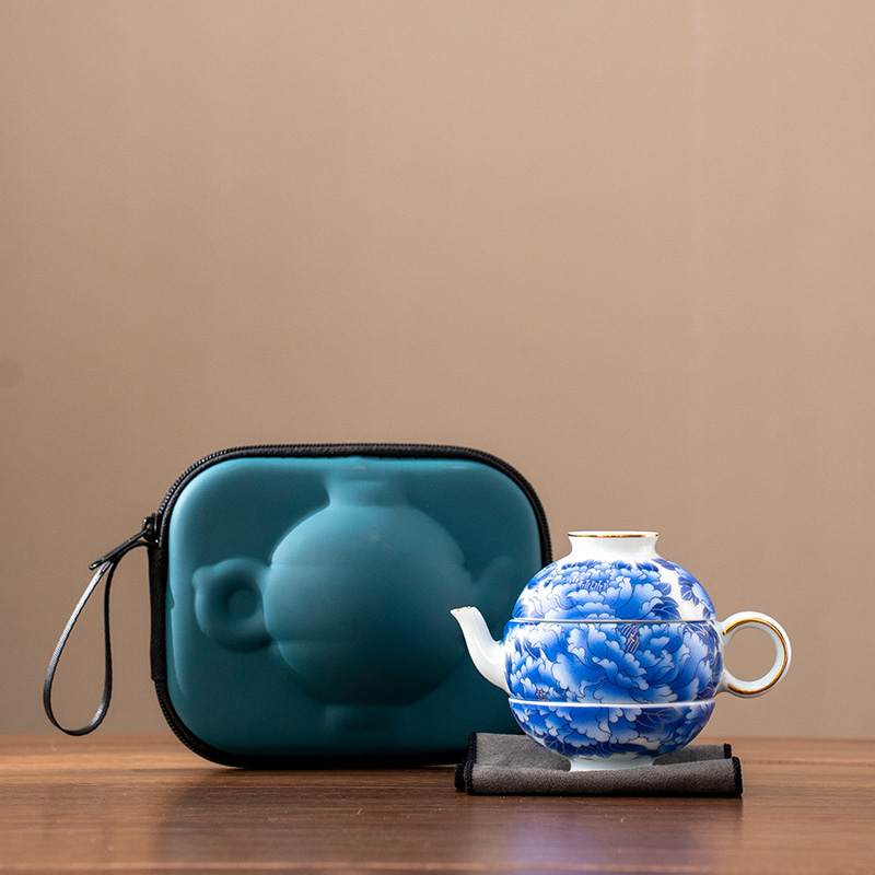 旅行茶具便携式户外羊脂玉瓷快客杯一壶二杯功夫组合茶器小套装