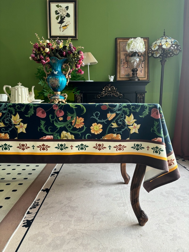 【YHZB-33 安娜的玫瑰园】美式复古餐桌布印花长方形桌布桌布茶几布