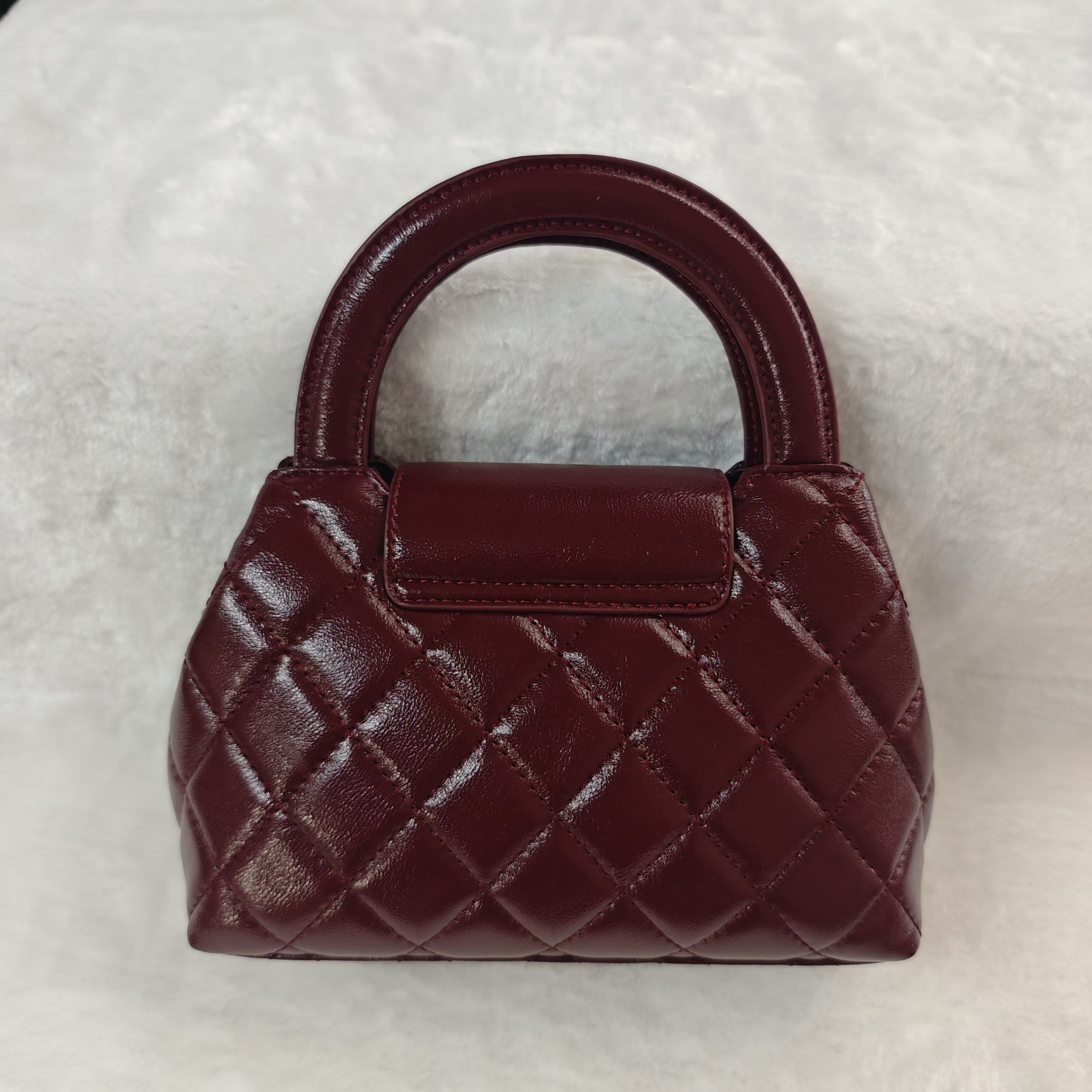 复古酒红手提斜挎百搭链条包