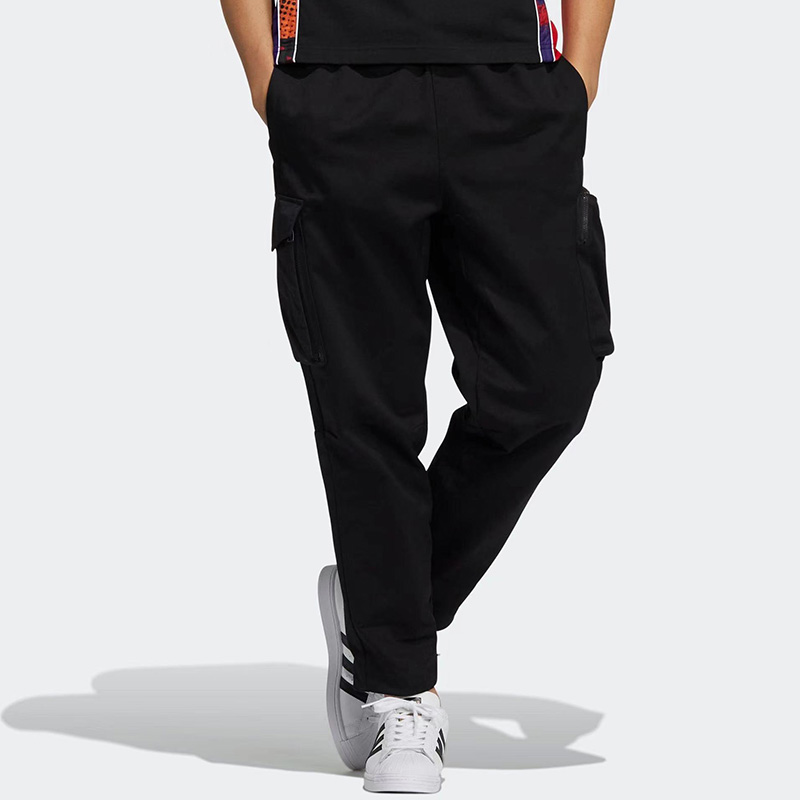 Adidas阿迪达斯三叶草男子春秋运动休闲宽松透气工装长裤HC0377