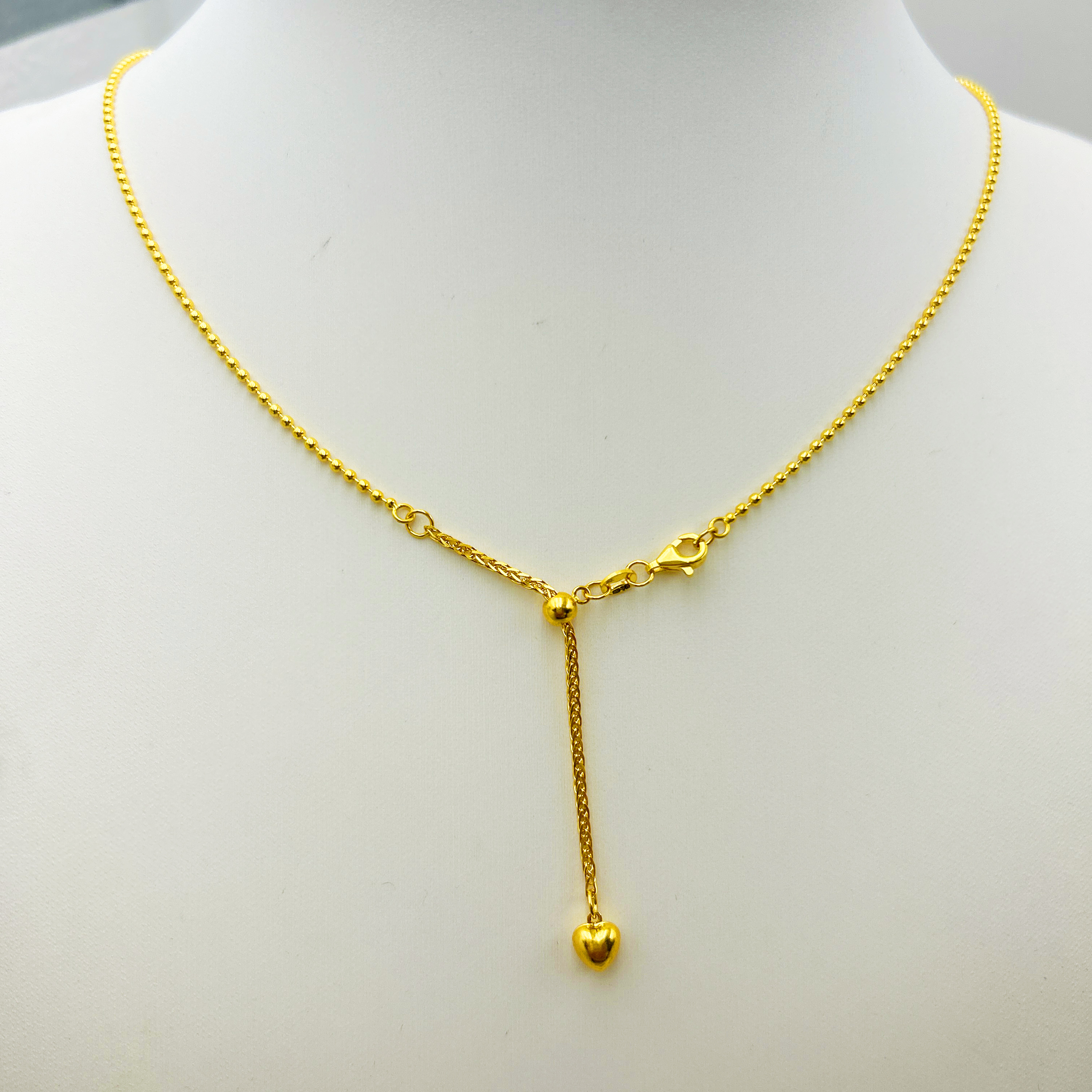 足金999 抽拉小米珠珠链项链 素链5G工艺黄金 按克卖 A2