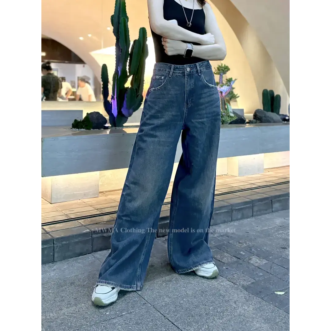 SU【120】96代愫敏MWMA无弹断货王美式大阔腿牛仔裤~