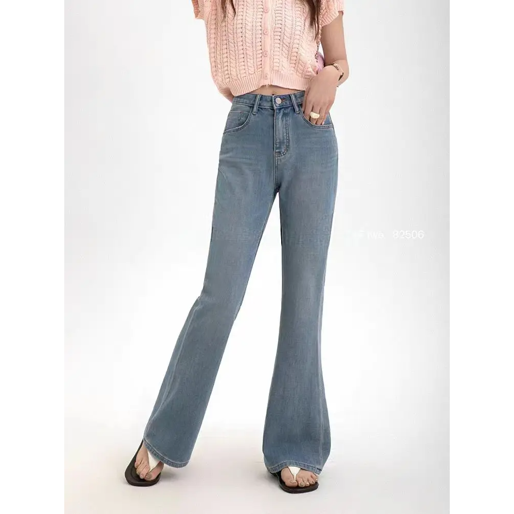 SU【506】82代 愫洋 MWMA断货王浅蓝色粉标喇叭牛仔长裤~