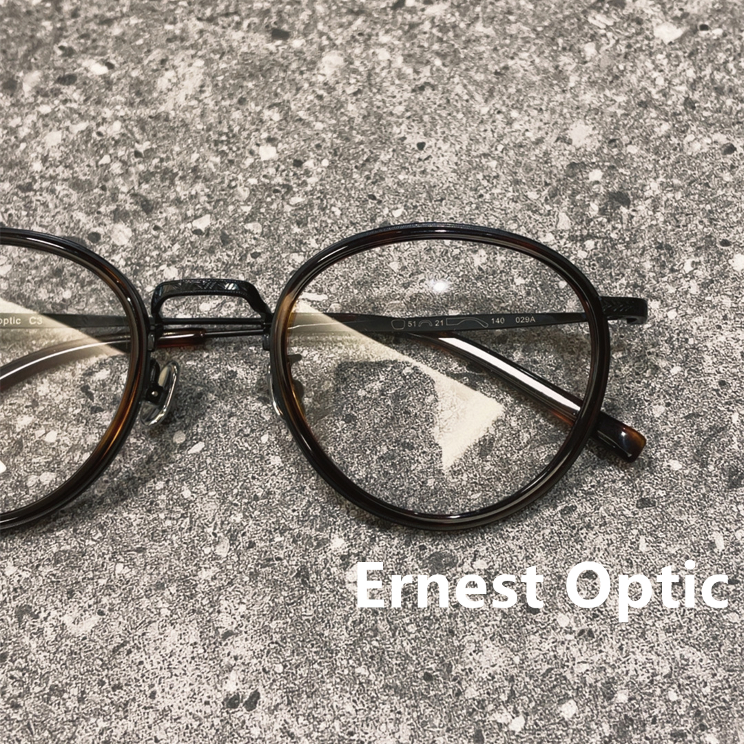 Ernest Optic/欧内复古圆框超轻近视眼镜男女B钛偏光夹片复古圆形