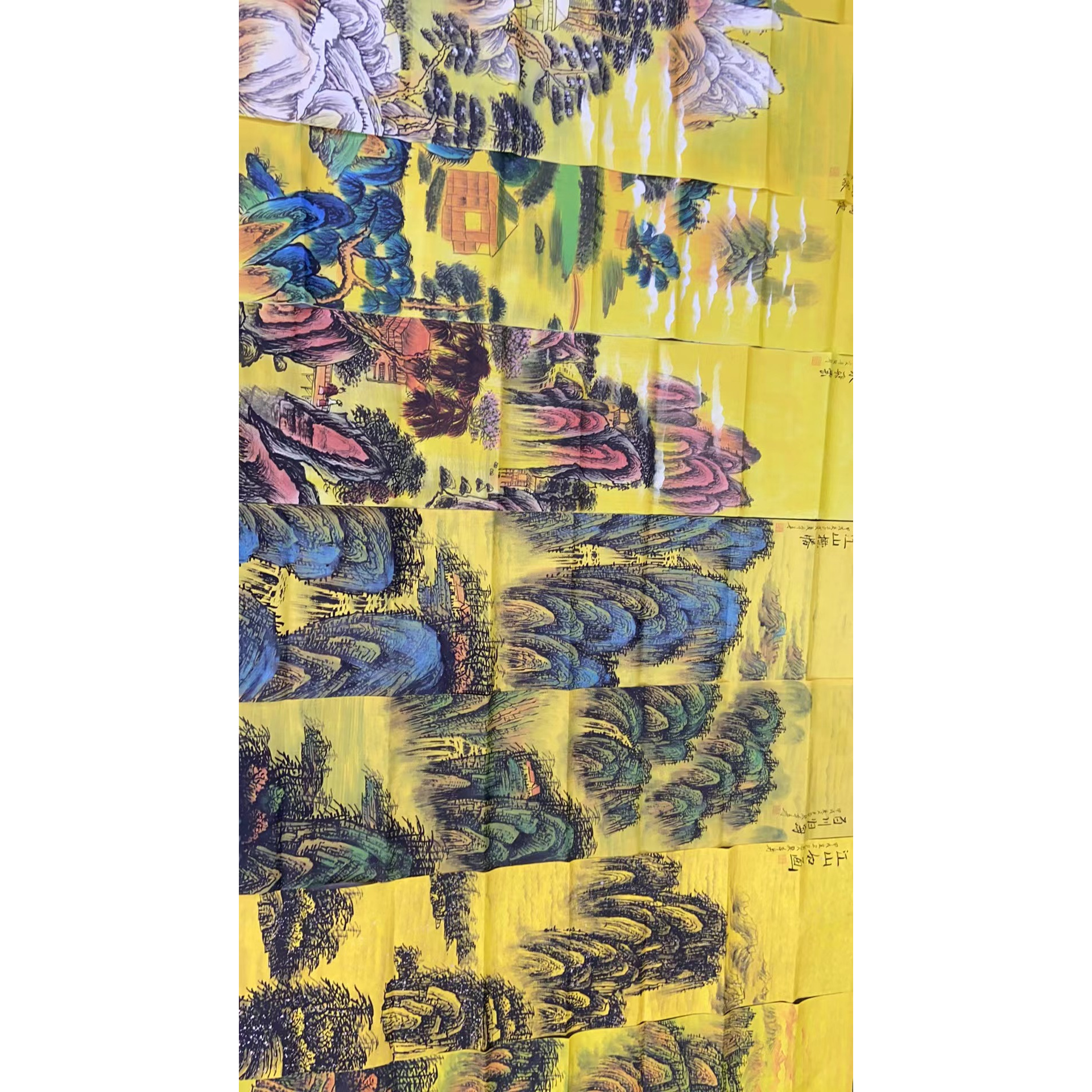 《浩-玺》黄底八条屏装饰画