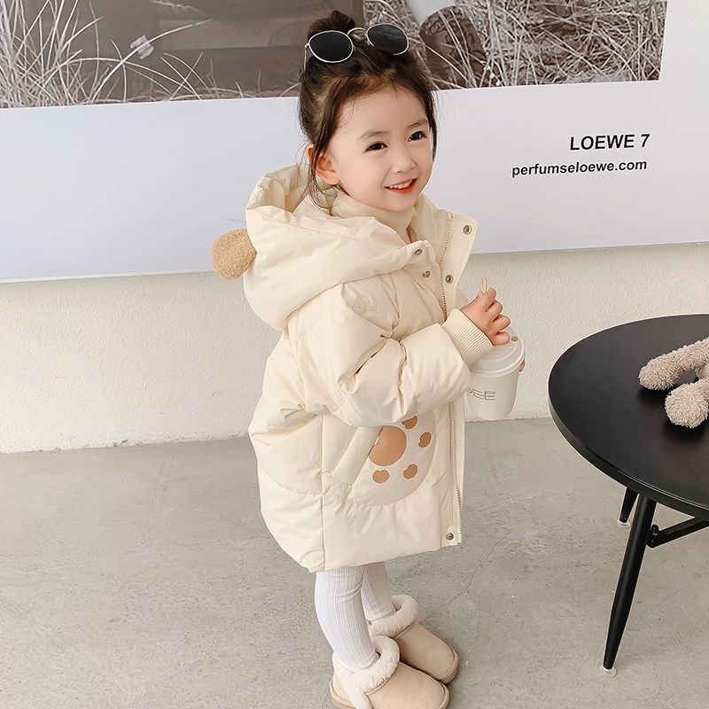 女童棉服2023新款洋气儿童冬装加厚潮宝宝冬季中长款棉外套