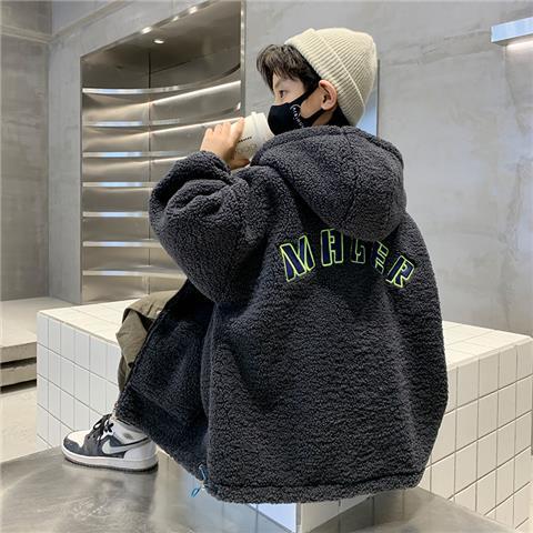 【小扬哥推荐】男童羊羔绒外套加绒加厚秋冬款2023新款中大儿童装