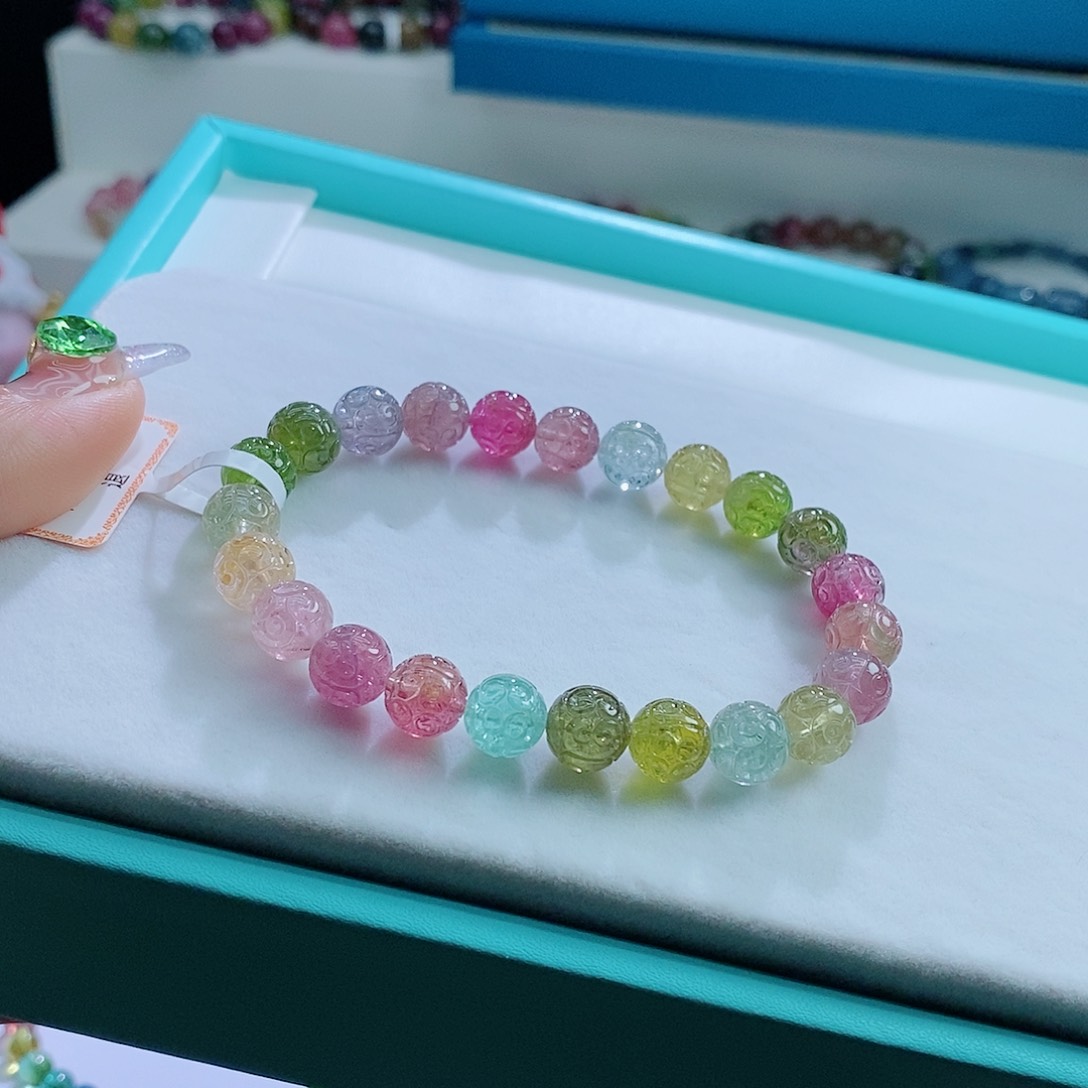 碧玺手链未镶嵌8.5mm左右