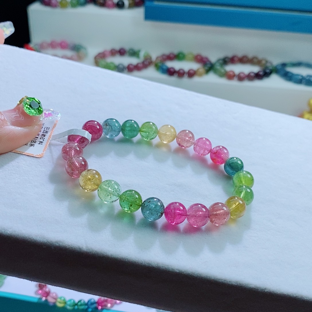 碧玺手链未镶嵌8.5mm左右