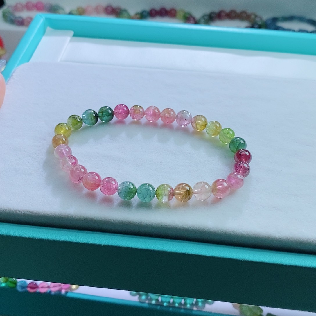 碧玺手链未镶嵌6.8mm左右