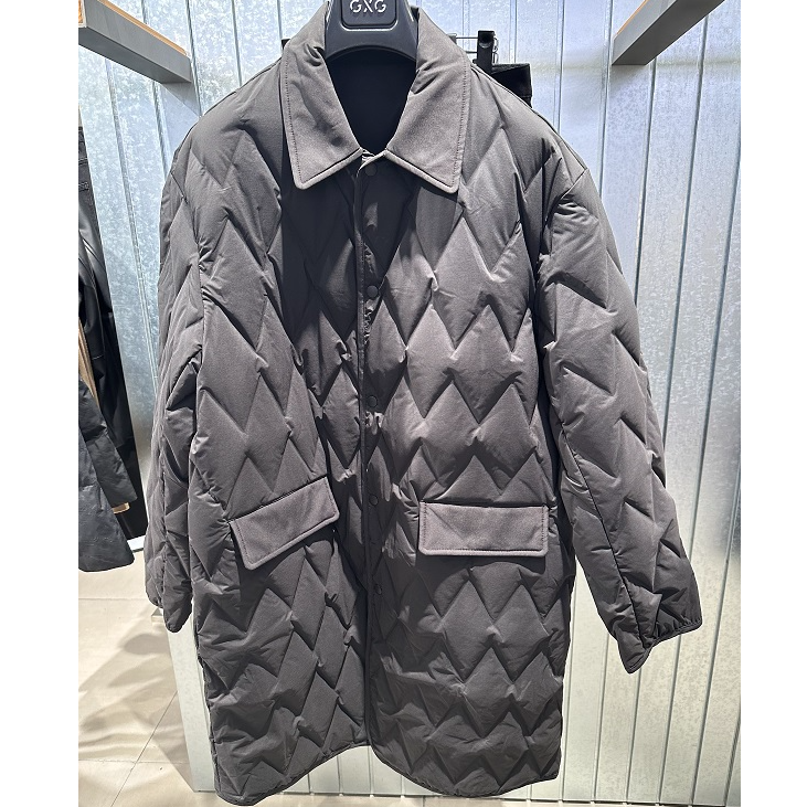 G24XY34004  2024冬季新品商场同款男士翻领长款羽绒服菱形时尚