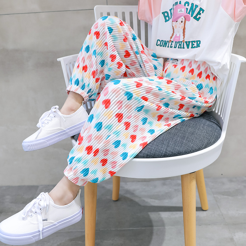 女童夏季冰丝裤子薄款女孩运动夏季宽松灯笼裤儿童防蚊裤5742