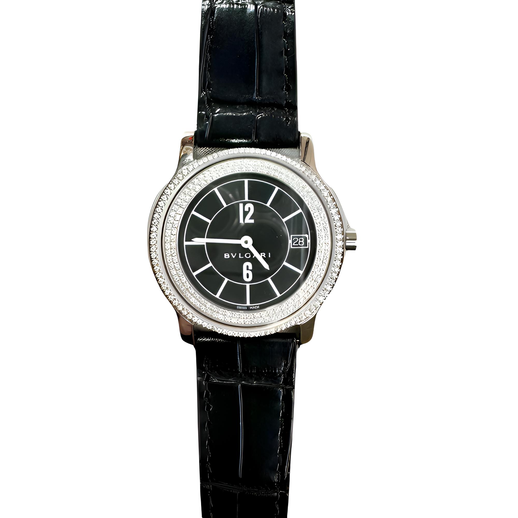 95新 BVLGARI/宝格丽 solotempo原盘后钻石英35盘tw