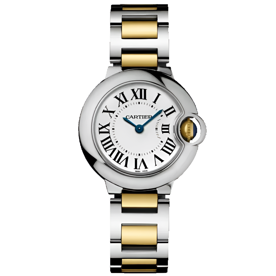 99新 Cartier/卡地亚  蓝气球间金钢带款石英28.6盘gfb